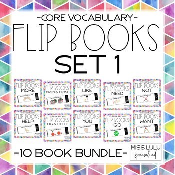 Preview of Core Vocabulary Flip Book Bundle: Set 1