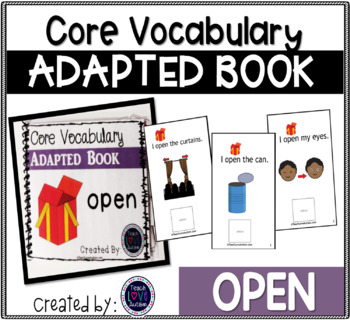 Preview of Core Vocabulary Adapted Book: Open