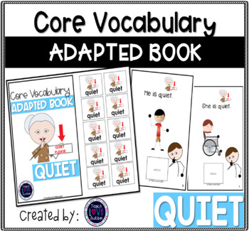 Preview of Core Vocabulary Adapted Book: QUIET