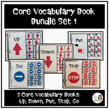 Preview of Core Vocabulary Adapted Book Bundle Set 1 (PUT, GO, STOP, DOWN, UP)