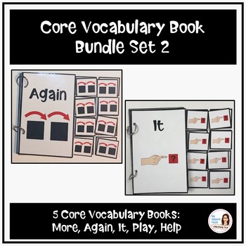 Preview of Core Vocabulary Adapted Book Bundle Set 2 (More, Again, It, Play, Help)