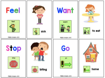 Preview of 4 Core Vocabulary (Go, Stop, Want, Feel) Books (Autism / SPED / AAC)