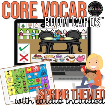 Preview of Core Vocabulary Boom Cards™: Spring Themed AAC Speech Therapy