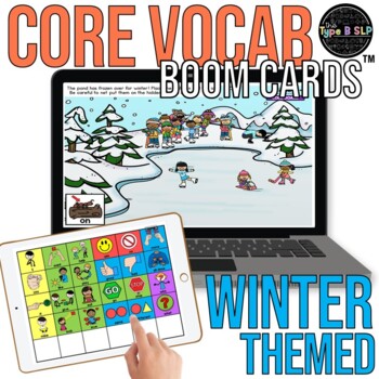 Preview of Core Vocabulary Boom Cards™ for Speech: Winter Theme