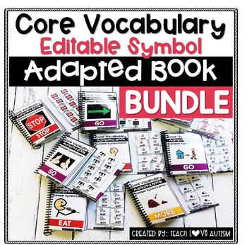 Preview of Core Vocabulary Editable Symbol Adapted Books for Speech Therapy Lessons
