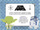 Core Vocabulary Interactive Book - Where/Here - Star Wars Themed