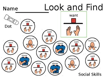 Preview of Look and Find Core Vocabulary for Autism "WANT"