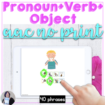 Preview of AAC Core Vocabulary 3 Word Phrases Digital Speech Therapy Activity 