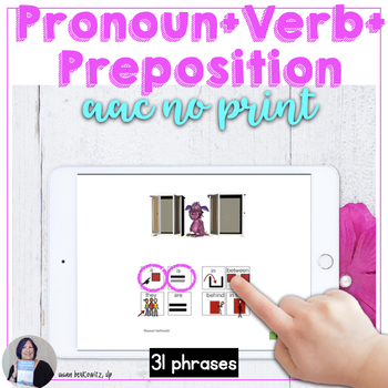 Preview of AAC Core Vocabulary Pronoun Verb Phrases 2 Digital Speech Therapy Activity 