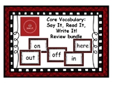 Core Vocabulary: Review - OUT, ON, OFF, IN, HERE