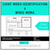 Core Vocabulary Sight Words Printables (Special Ed., PreK,