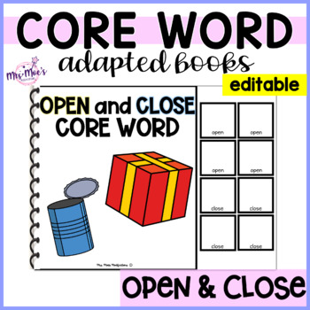 Preview of Core Vocabulary Word Adapted Books - Open and Close