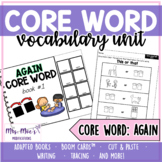 AAC Core Vocabulary Word Unit - Again