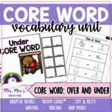 AAC Core Vocabulary Word Unit - Over and Under