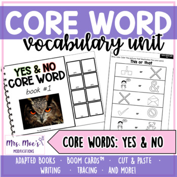 Preview of AAC Core Vocabulary Word Unit - Yes and No