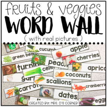 Preview of Core Vocabulary Word Wall ( Fruits and Vegetables )