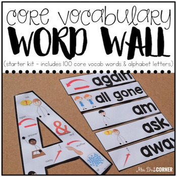 Preview of Core Vocabulary Word Wall ( Starter Kit ) Special Education Word Wall