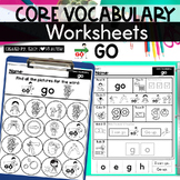 Core Vocabulary Worksheets: GO