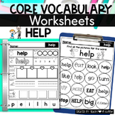 Core Vocabulary Worksheets: HELP