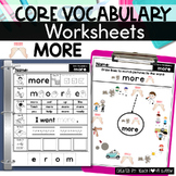 Core Vocabulary Worksheets: MORE
