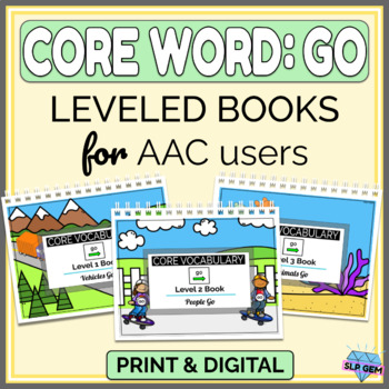 Preview of Core Word Book Interactive & Leveled GO Activity for AAC users Print & Digital