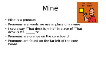 Preview of Core Word Book: Mine