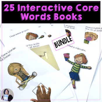 Preview of AAC Core Word Adapted Books 5 Set Speech Therapy Activities Bundle 