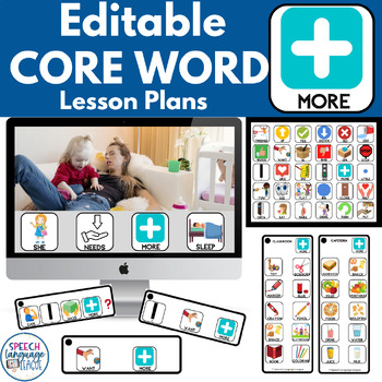 Preview of Core Word MORE Speech Therapy Lesson Plans for AAC and Early Language