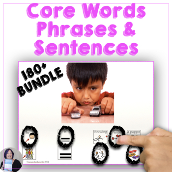 Preview of AAC Core Word Sentences Speech Therapy Activity Expanding Utterances Pictures 