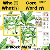 Core Word UNDER  Who/What is UNDER Jungle Theme Work Mats