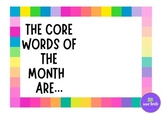 Core Word of the Month Interchangeable Display-2 Words per month