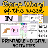 Core Word of the Week: "In" Printable & Digital Activities
