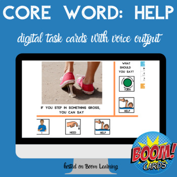 Preview of Core Words | Help | Distance Learning | Boom Cards | Sentence Expansion