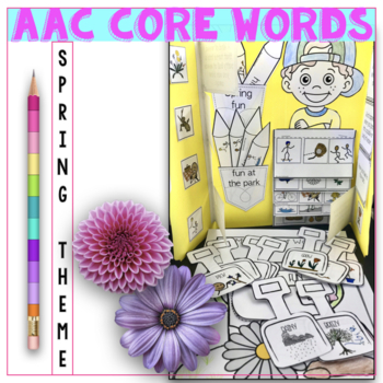 Preview of Spring AAC Core Vocabulary Spring Speech Therapy Activities with Fringe Words
