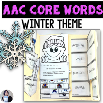 Preview of Winter AAC Core Vocabulary Winter Speech Therapy Activities with Fringe Words