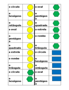 Cores e Formas (Colors and Shapes in Portuguese) Eu tenho Quem tem, Teaching Resources