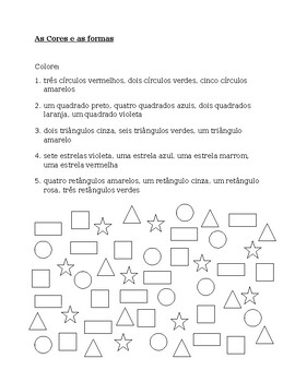 Cores e Formas (Colors and Shapes in Portuguese) Eu tenho Quem tem, Teaching Resources