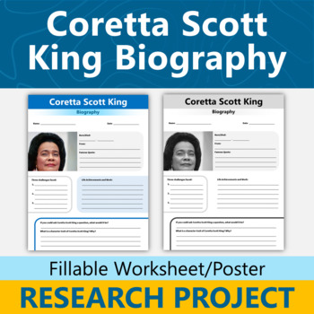 Preview of Coretta Scott King Biography Black History Research Project