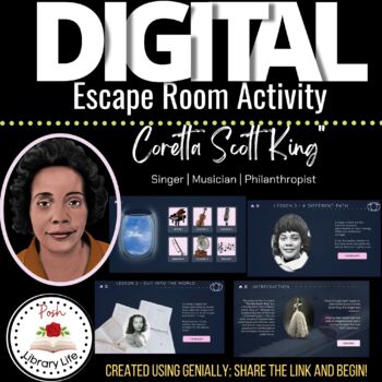 Preview of Coretta Scott King Digital Escape Room for Black History and Women's History