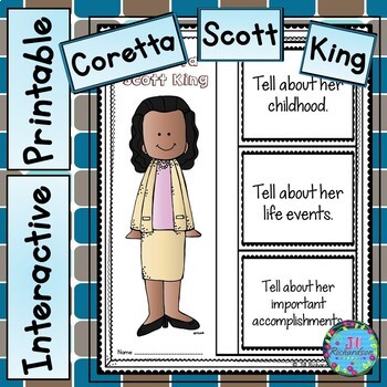 Preview of Biography Template Coretta Scott King Black History Month ESL