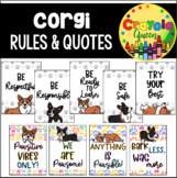 Corgi Dog Themed Rules & Quote Posters