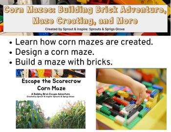 Preview of Corn Mazes: Building Brick Adventure, Maze Creating, & More (S.T.E.M. Activity)