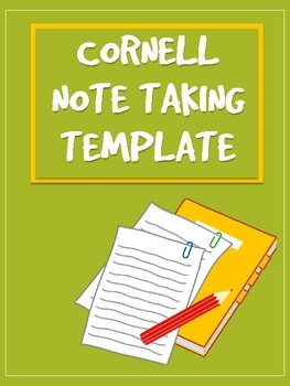 Preview of Cornell Note Taking Strategy Template Printable
