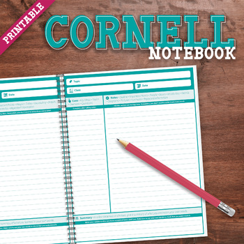 Preview of Cornell Notebook: Printable Note-Taking Skills Resource