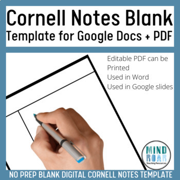 Preview of Cornell Notes Template | Taking Notes Worksheet | Teaching Note Taking