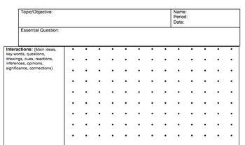 Preview of Cornell Notes Dot and Graphing Template (Editable)