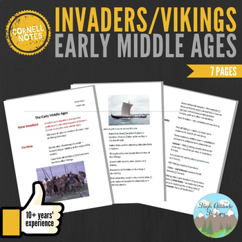 Preview of Cornell Notes: Early Middle Ages (Invaders/Vikings)