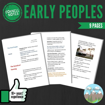 Preview of Cornell Notes: Early Peoples