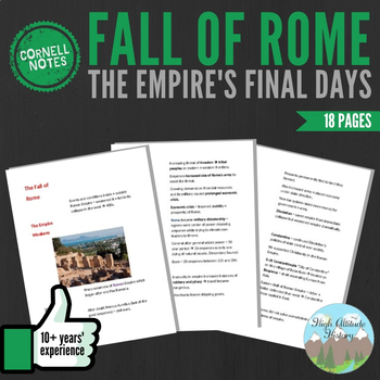 Preview of Cornell Notes (Fall of Rome)