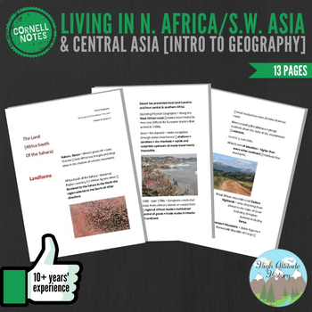 Preview of Cornell Notes (Living in North Africa, Southwest Asia and Central Asia)